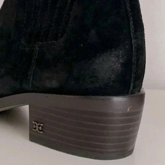 Sam Edelman Black Suede Bronson Bootie 8 - Picture 12 of 12